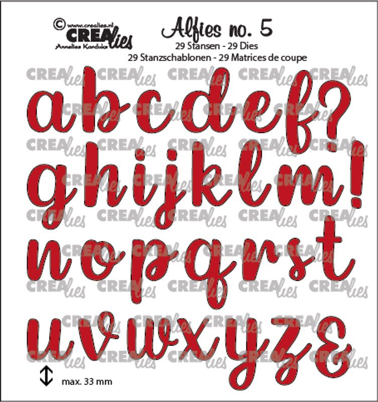 Crealies - Dies -  Alfies 5 - Lower case