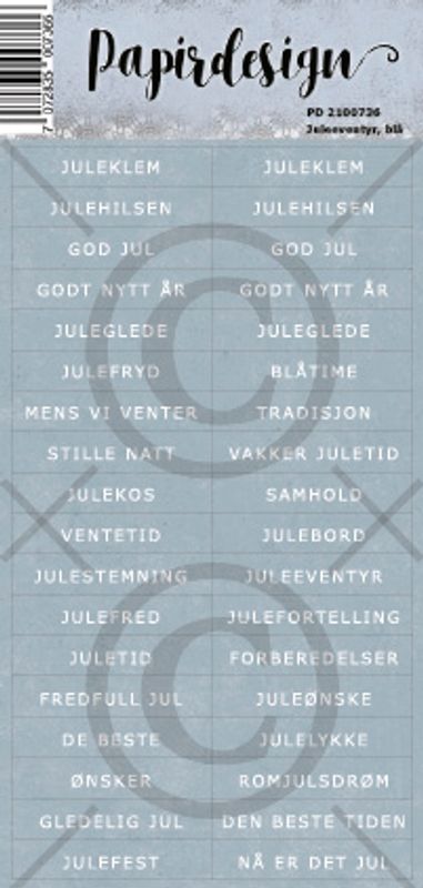 Papirdesign - Klistremerker - 2100736 - Juleeventyr, blå