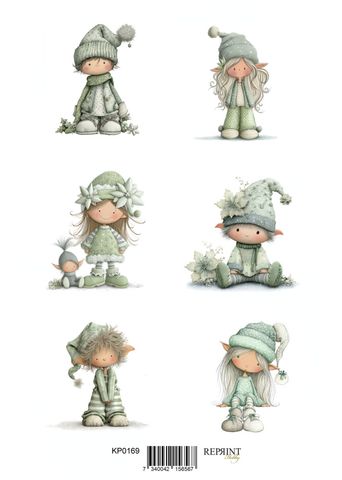 Hovedbilde Reprint -  KP0169 - A4 Klippeark - Home for Christmas - Elfs