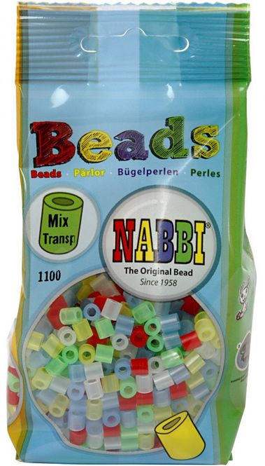 Hovedbilde Perler Midi - Nabbi Beads - Transparente farger - 1100stk