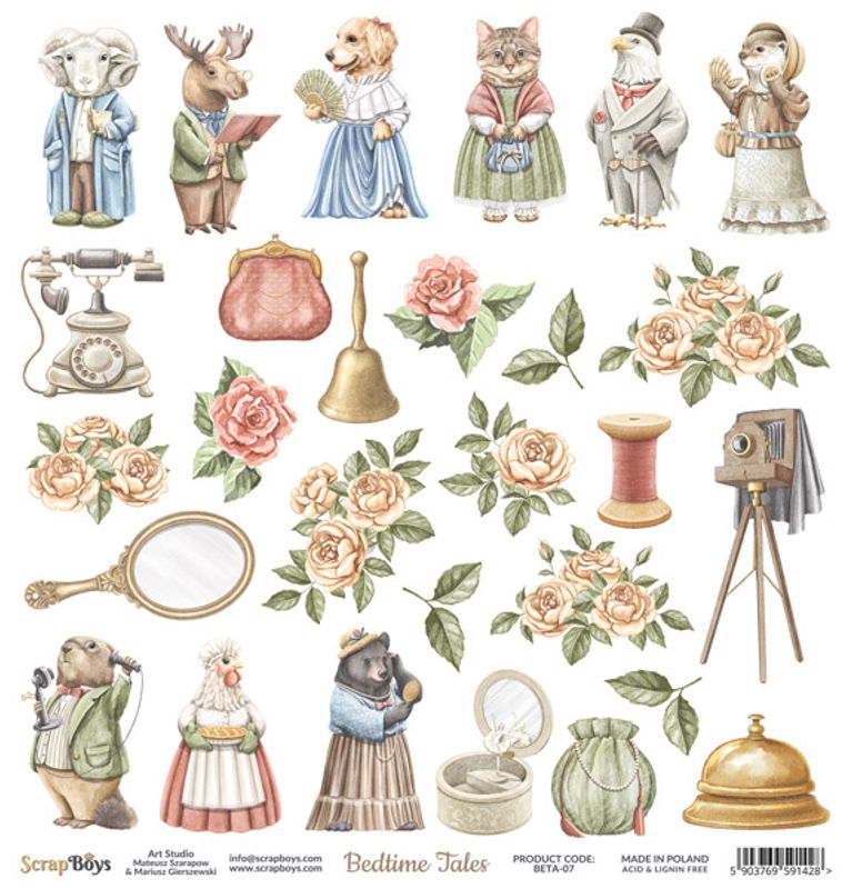 ScrapBoys - Bedtime Tales - 12x12 - BETA-07 - Die Cut Sheet