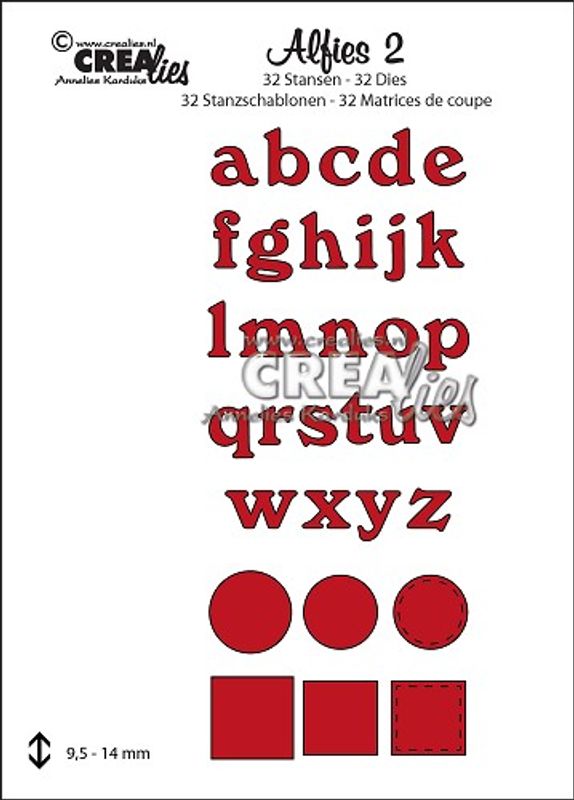Crealies - Dies -  Alfies 2 - Lower case