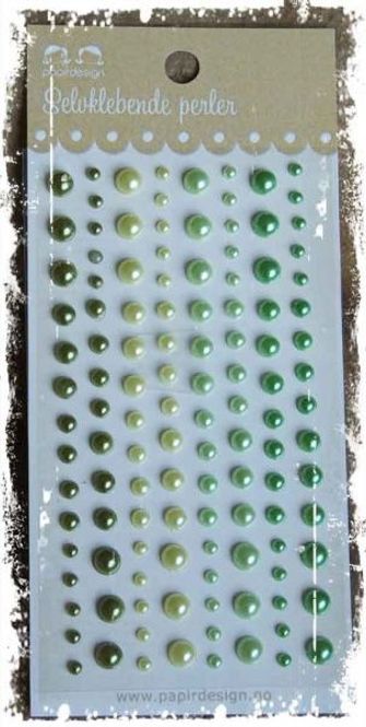 Hovedbilde Papirdesign - Halvperler - Grønn - 120 stk