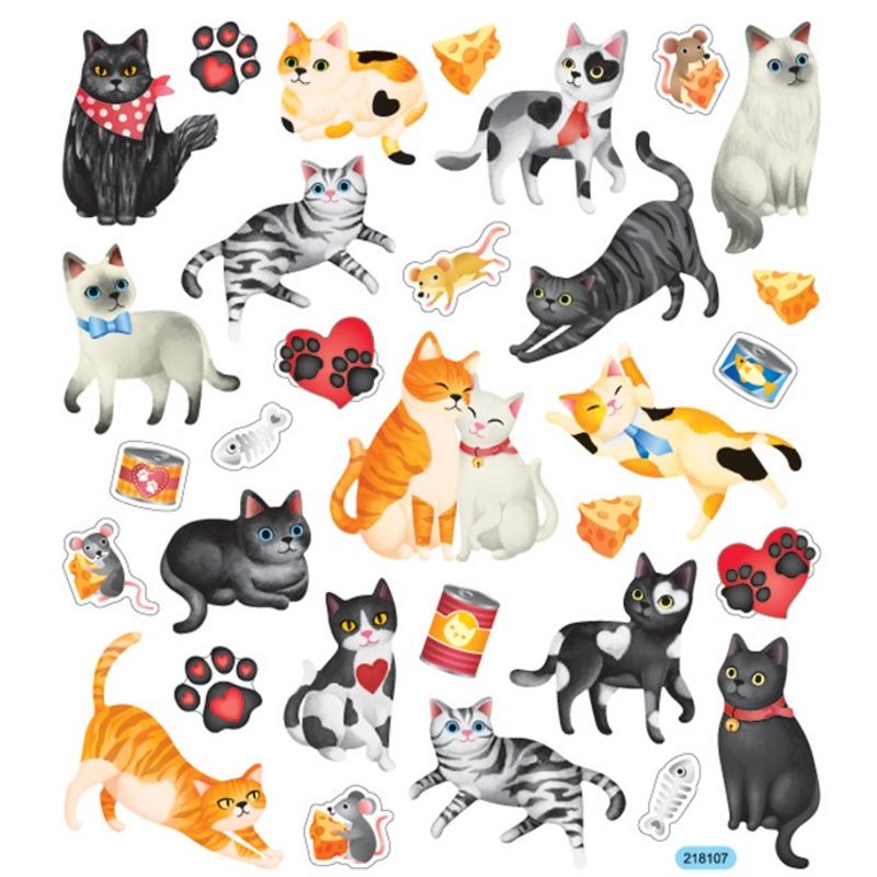 Klistremerker - 0470 - Katter m/glitter