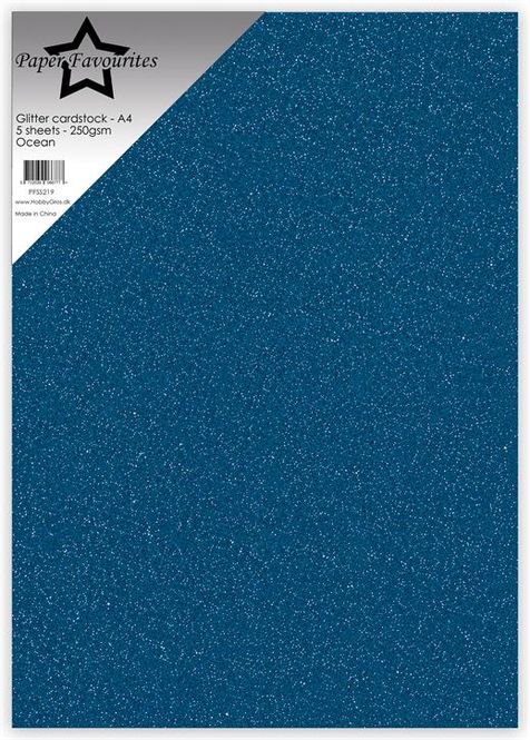 Hovedbilde Paper Favourites - A4 - Glitter Cardstock - 219 - Ocean - 5pk