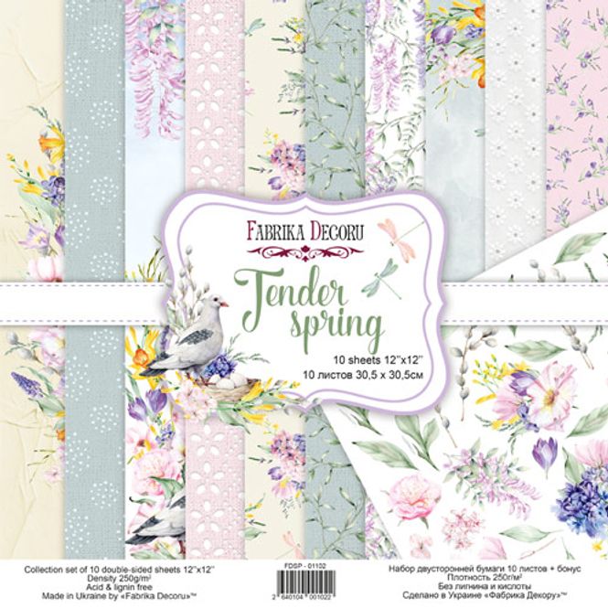 Hovedbilde Fabrika Decoru - 12x12 paper pack - 01102 - Tender spring
