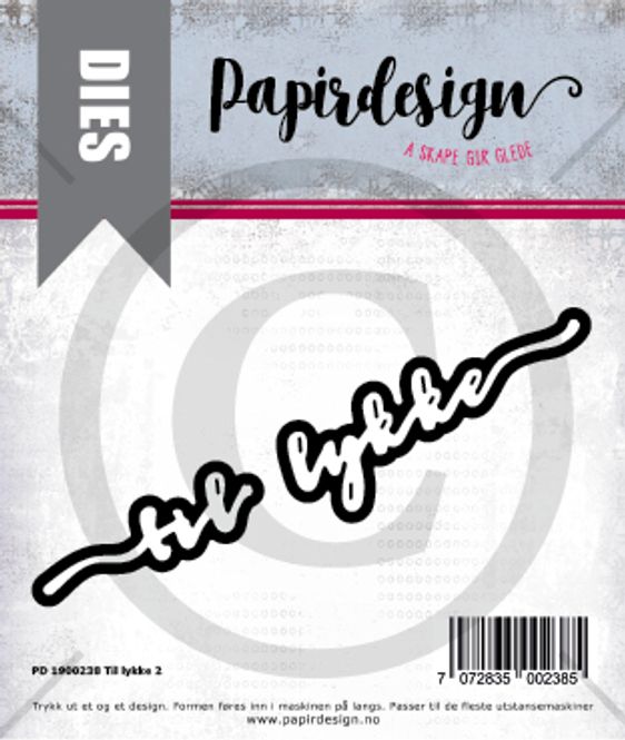 Hovedbilde Papirdesign Dies PD1900238 - Til lykke 2
