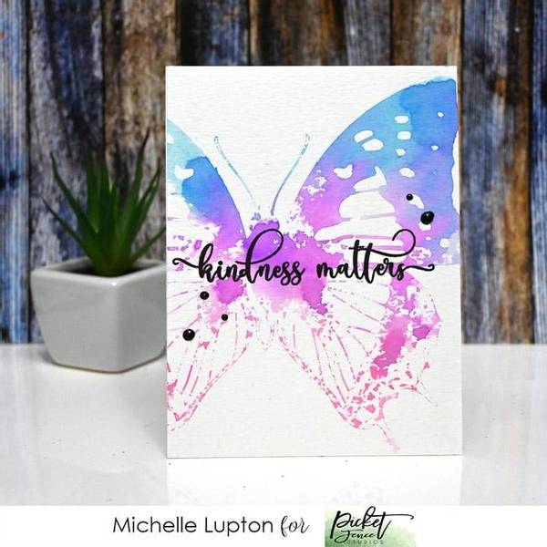 Picket Fence Studios - 187 - 6x6 Stencil - Dart Butterfly