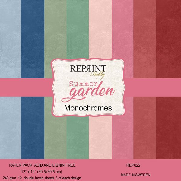 Reprint - 12x12 - REP022 - Summer Garden Monochromes - Paper Pack