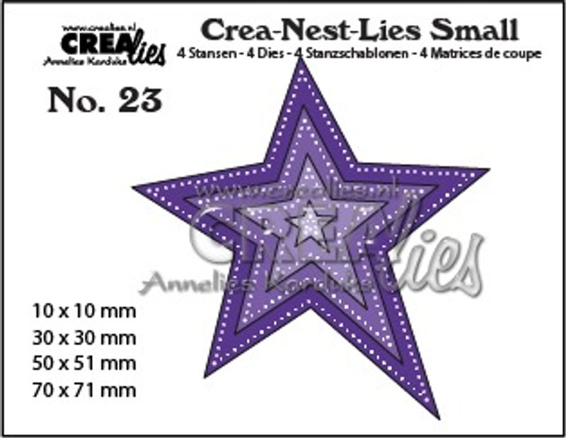 Crealies - Crea-Nest-Lies Small 23 - Uneven star with double dot