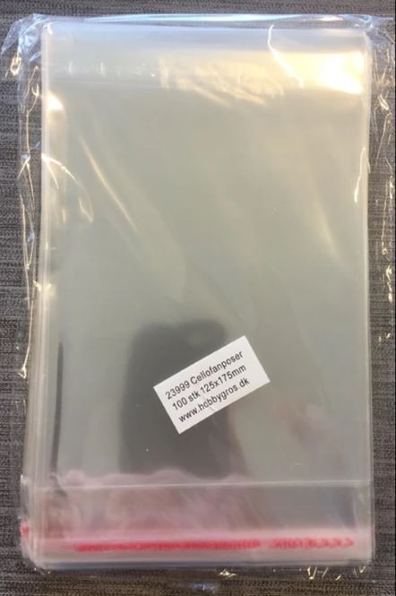 Hovedbilde Cellofanposer - 12,5 x 17,5 cm - 100 stk - Passer til C6 kort