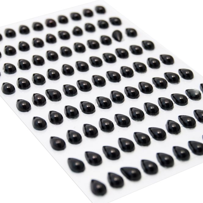 Hovedbilde Kort & Godt - Stickers - ST-122 - Perle dråpe - 6x10mm - Sort