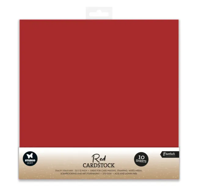 Hovedbilde Studio Light - PS60 - Red Cardstock - 12x12 - 250g - 10pk