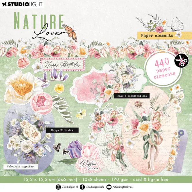 Hovedbilde Studio Light - PP147 - Die Cut Book - Nature Lover Paper element
