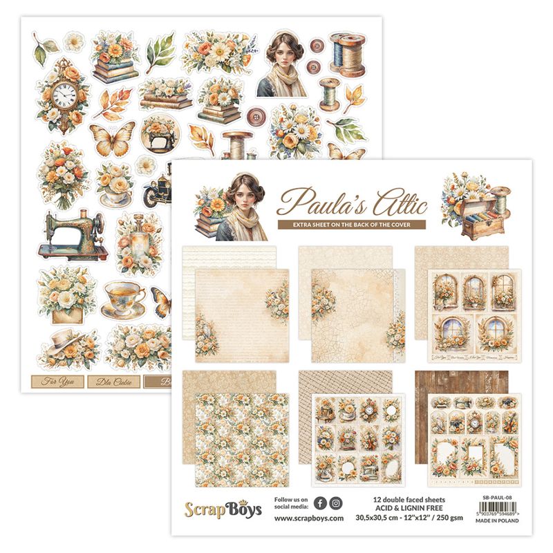 ScrapBoys - Paula's Attic - 12x12 - Paper Pack