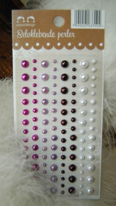 Hovedbilde Papirdesign - Halvperler - Lilla - 120 stk