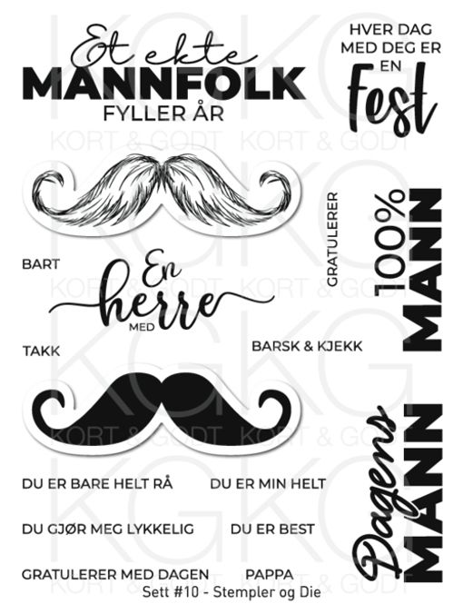 Hovedbilde Kort & Godt - Stempel og Die - Sett #10 - Mannfolk