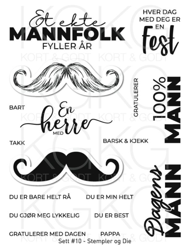 Kort & Godt - Stempel og Die - Sett #10 - Mannfolk