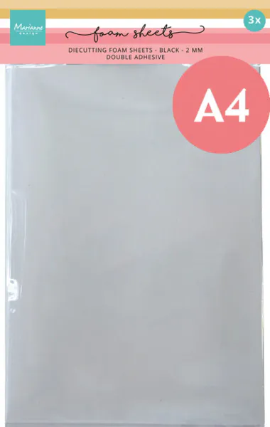 Marianne Design - LR0067- 3D Foam Sheets  - A4 - Black - h: 2 mm