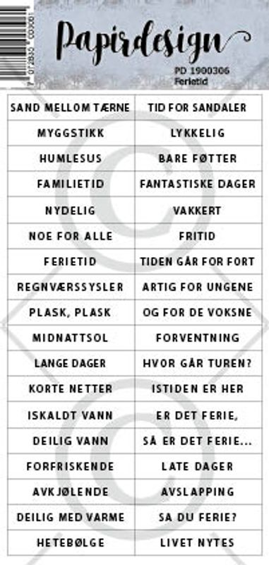 Papirdesign - Klistremerker - 1900306 - Ferietid
