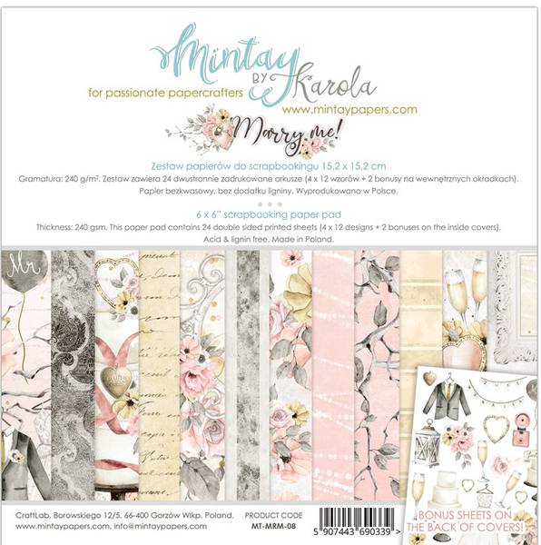 Mintay - MRM - 6x6 Paper Pad - Marry Me