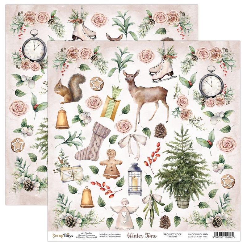 ScrapBoys - Winter Time - 12x12 - WITI-07 - Die Cut Sheet