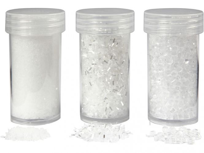 Hovedbilde Creotime - Kunstig Snø - Hvit Glitter - 3 pk 