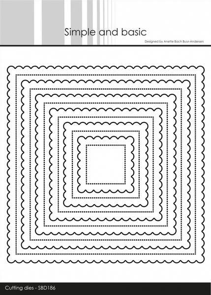Simple and basic - Dies - SBD186 - Small Pierced Scallop Squares