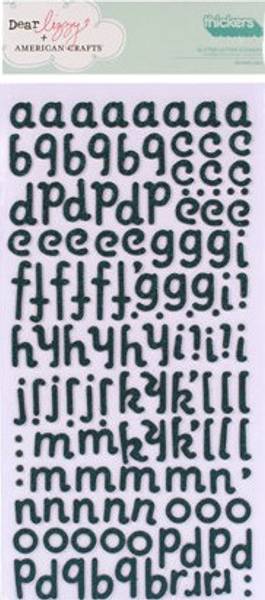 Thickers - 53105 -Glitter Chipboard - Green Sparkling *dårlig lim/flere bokstaver ligger løst i pakken