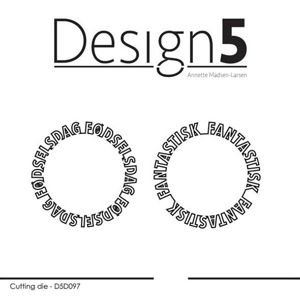 Design5 - Dies - D5D097 - Circledies - Fdselsdag & Fantastisk