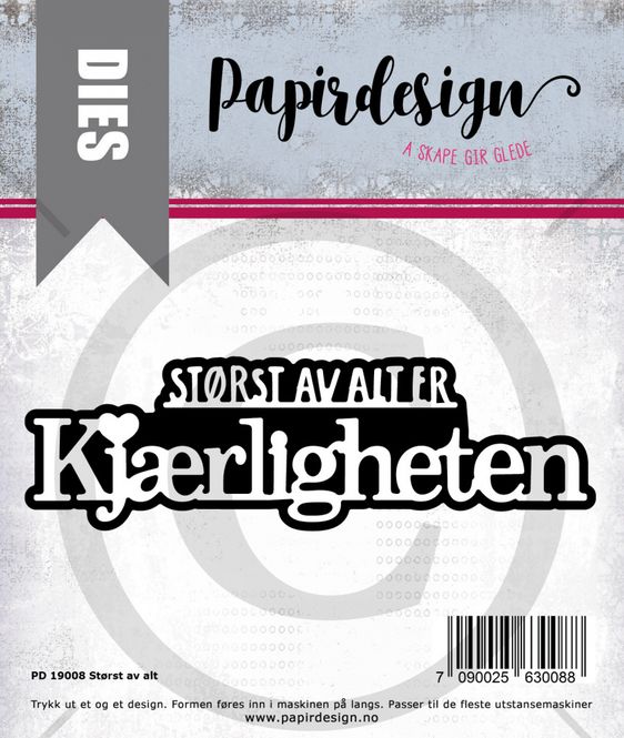 Hovedbilde Papirdesign - Dies - PD 19008 - Størst av alt