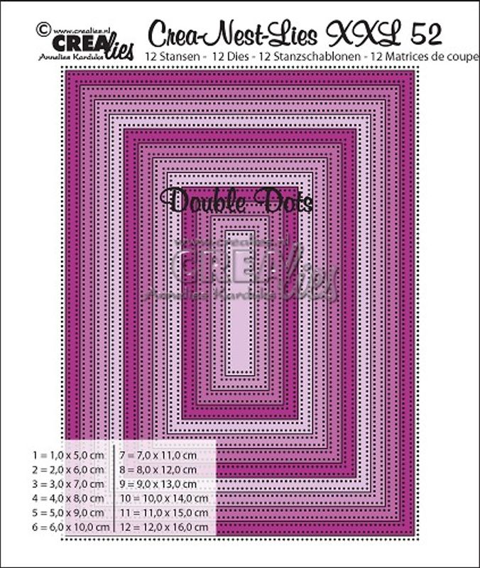 Crealies - Crea-Nest-Lies XXL  52 - Rectangles with double