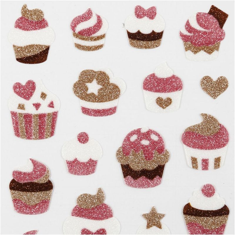 Creotime - Stickers - 280019 - Glitter - Muffins