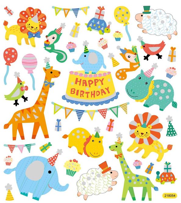 Hovedbilde Creotime - Stickers - 27183 - Dyreorkester m/ glitter (Bursdag)