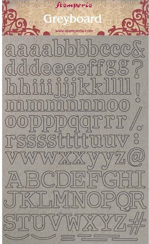 Stamperia - Greyboard - A4 - 02 - Alphabet