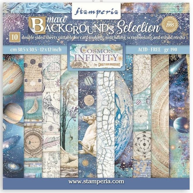 Hovedbilde Stamperia - 12x12 Paper Pack - 123 - Background Cosmos Infinity