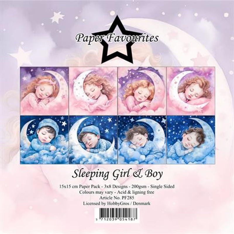 Paper Favourites - 6x6 Paper Pad - PF285 - Sleeping Girl & Boy