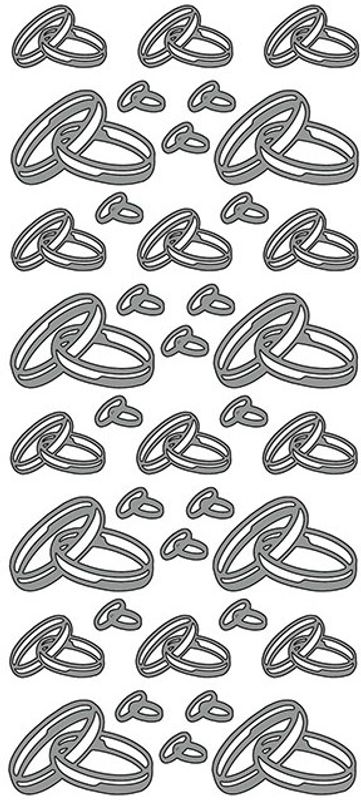 Klistremerker - 0175 - Outline stickers - Doble ringer - sølv