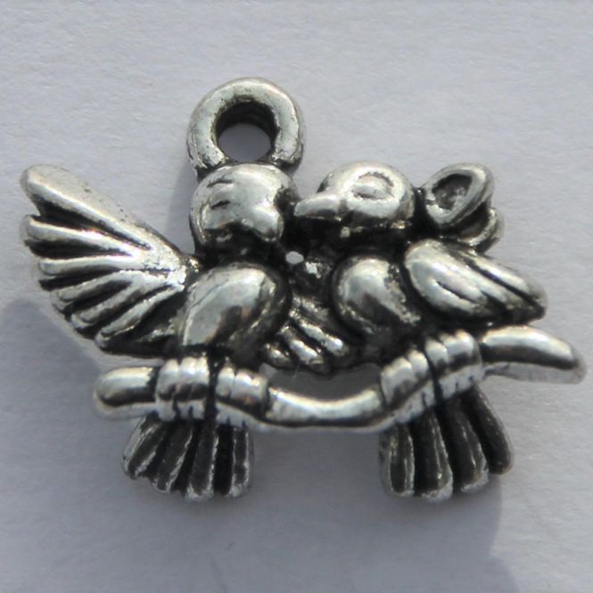 Hovedbilde Charms - Turtelduer - sølv - 6 stk