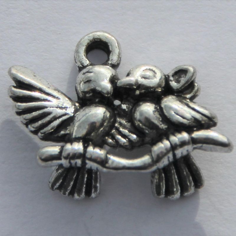 Charms - Turtelduer - sølv - 6 stk
