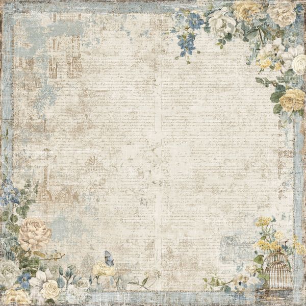 Reprint - 12x12 - RP0758 - Summer Meadow - Floral Frame