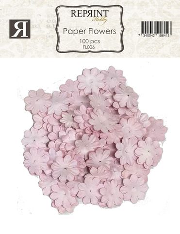 Hovedbilde Reprint - FL006 - Mini Paper Flowers - 20mm - Lys rosa - 100stk