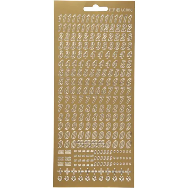Creotime - Outline stickers - 170212 - Tall 0-9 - Gull