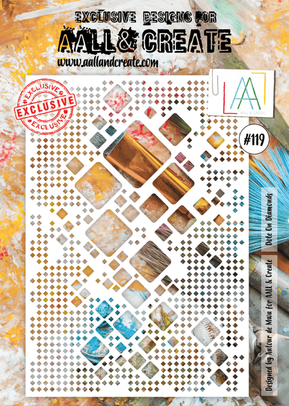 AALL & Create - #119 - A4 Stencil - Dote On Diamonds