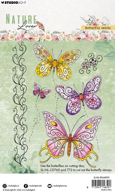 Hovedbilde  Studio Light - 591 - Clear Stamp - Nature Lover Butterfly Swils