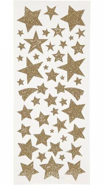 Creotime - Stickers - 29110 - Glitter stjerner gull