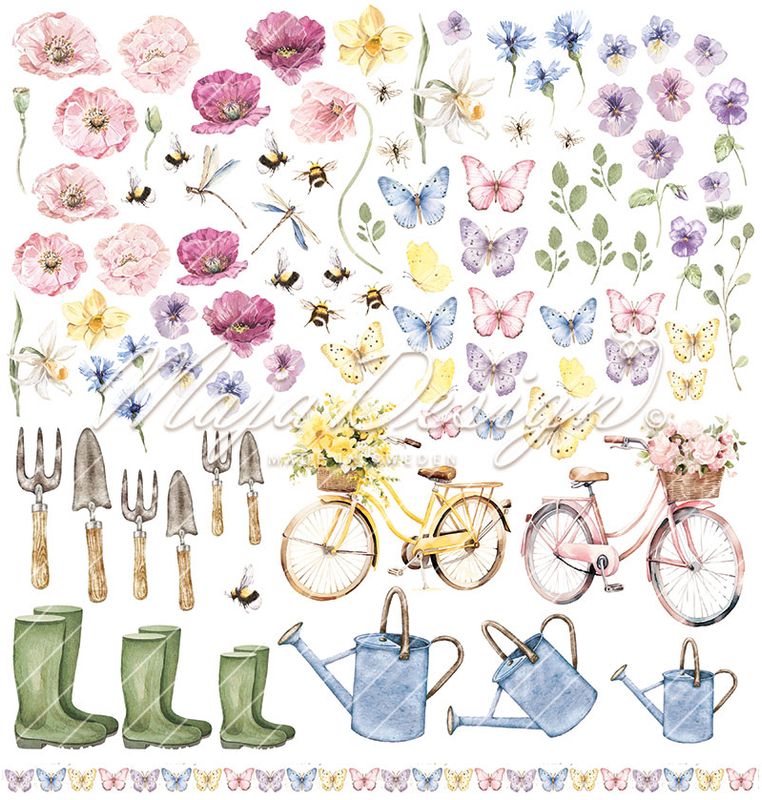Maja Design - 1426 - Spring Garden - 12x12 Paper Pack - inkl monochromes