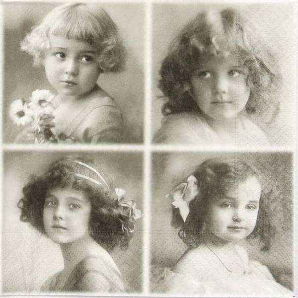 Sagen Vintage Design - Servietter 33x33cm - 4 Girls