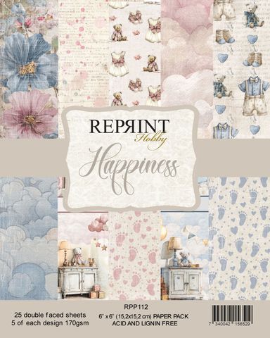 Hovedbilde Reprint - 6x6 - RPP112 - Happiness - Paper Pack