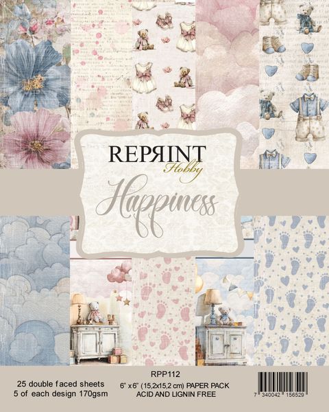 Reprint - 6x6 - RPP112 - Happiness - Paper Pack